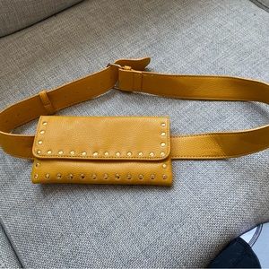 Yellow Mustard Vegan Leather Belt Bag